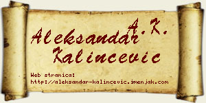 Aleksandar Kalinčević vizit kartica